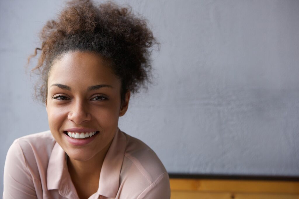 Young black woman smiling