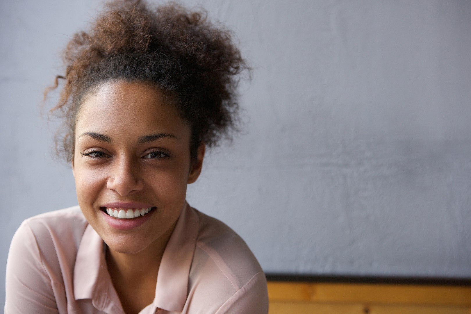 Young black woman smiling