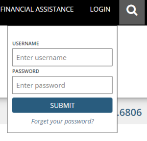 Screenshot of the login area in the upper right corner of the Certification courses home website.