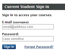 Screenshot of login on the Professional Skills classroom page.